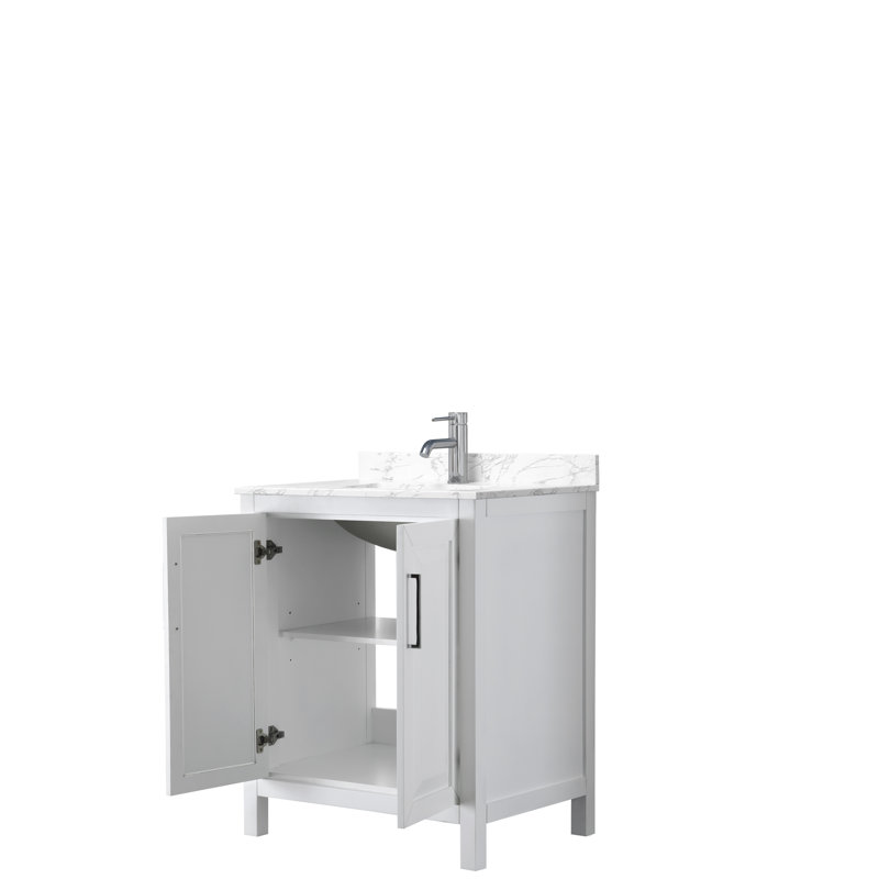 Daria 30'' W Single Vanity, White, White Cultured Marble, Polished Chrome