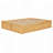 Queen Size Platform Bed Frame with 4 Storage Drawers and Footboard Storage Cubby, No Headboard, Modern Space-Saving Design-Natural-1300591197