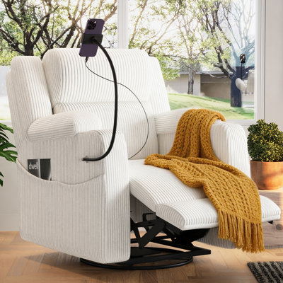 Fauteuil inclinable électrique l 37 po avec massage et chauffage