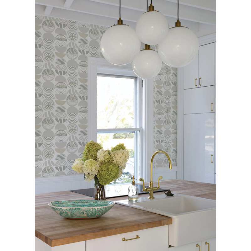 Seychelles Mahe Mod 33' L x 20.5" W Wallpaper Roll, Light Grey