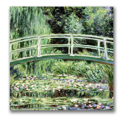 " Wrapped Canvas Wall Art - Claude Monet 'White Waterlillies 1889' Wall Art for Living Room, Bedroom, or Office Décor - 14x14 " by Claude Monet Painting