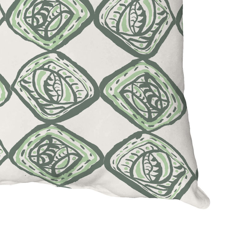 Geometric Reversible Throw Pillow, 20" x 20", Green