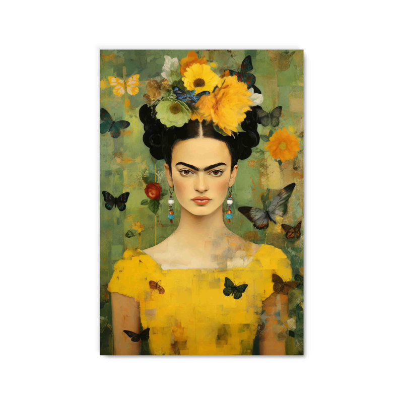 Frida Kahlo sur impression plastique / acrylique, L 36 po x H 24 po x P 1 po