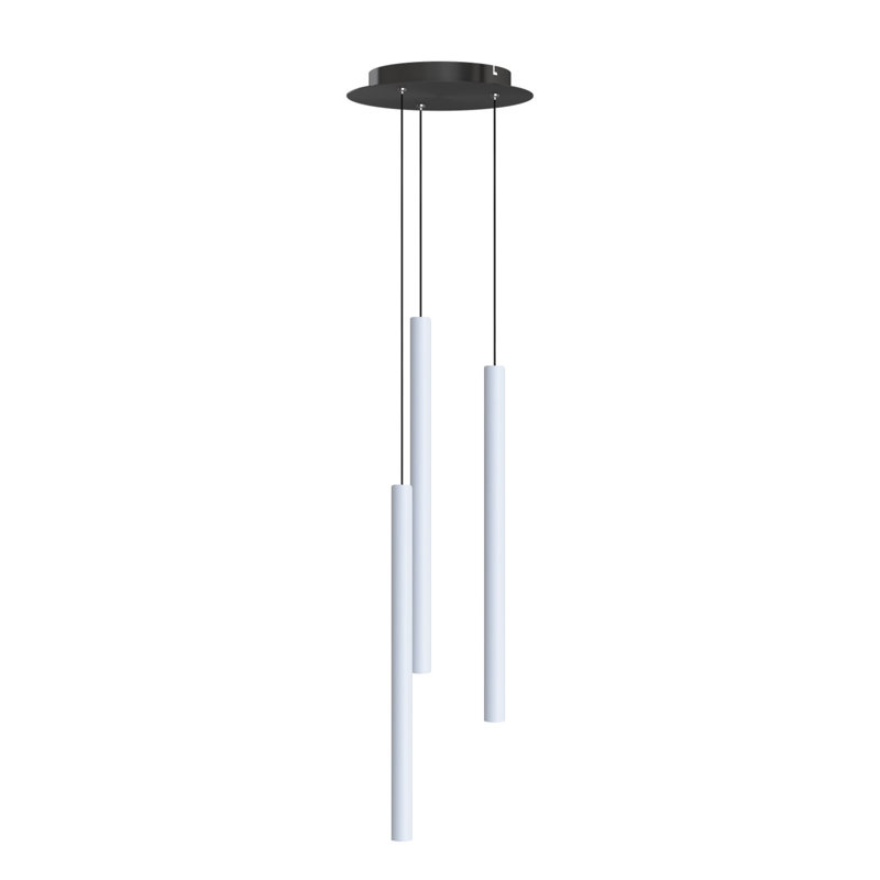 Luminaire suspendu cylindrique à 3 lumières DEL Baileyton, Blanc