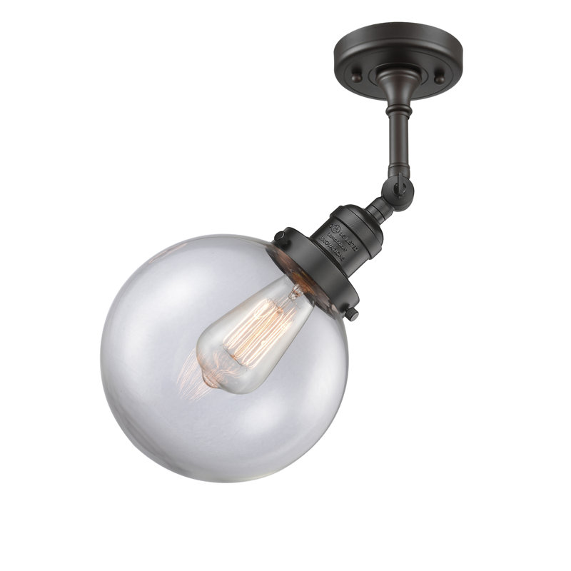 Applique murale pour salle de bain 1 lumière Clementina, Transparent, Bronze huilé, Ampoule incandescente rétro de 60 watts