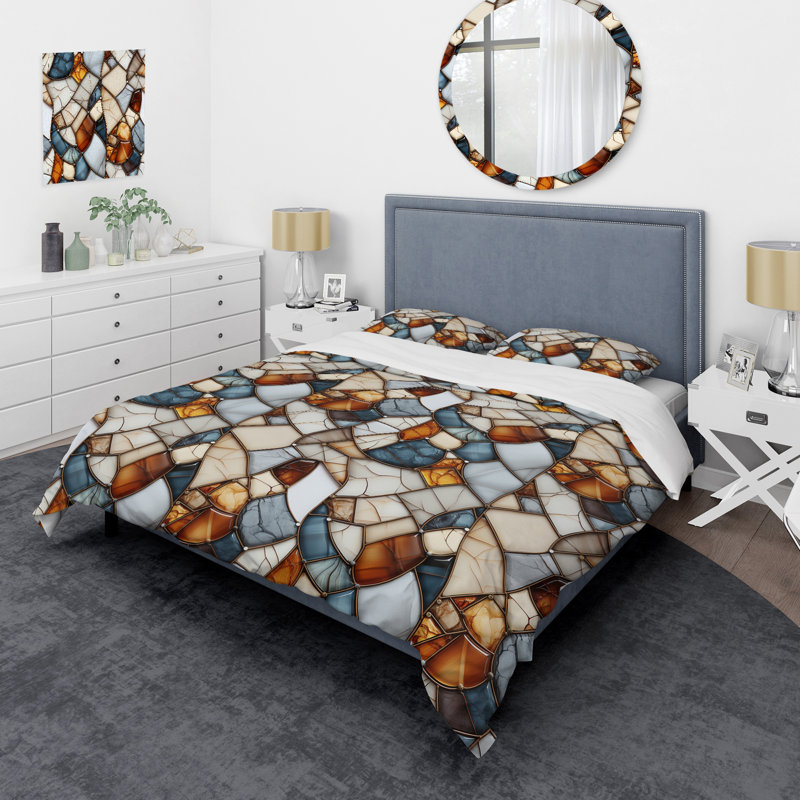 Ensemble de housse de couette Earth Tones, Housse de couette simple + 1 taie décorative stan