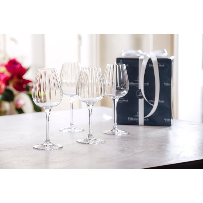 Verre à vin Villeroy & Boch Rose Garden Collection, ensemble de 4, 4,25 oz, verre cristal