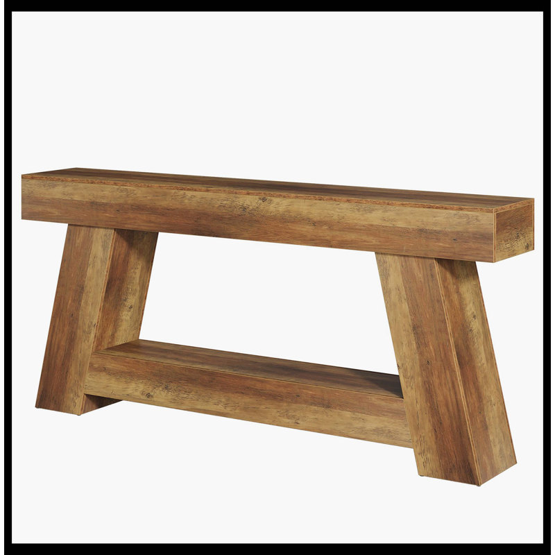 Table console 70,87 ", canapé à 2 niveaux avec tablette de rangement ouverte