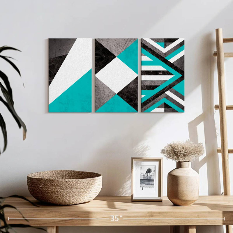 «Textures Geometric Abstract», reproduction d'art sur toile, H 12 po x l 26 po x P 1 po