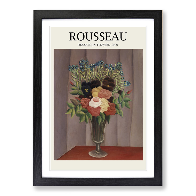 Bouquet of Flowers Vol.1 by Pierre-Auguste Renoir - Picture Frame Art Prints, Black, 65cm H x 48cm W x 2cm D