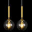 Luminaire suspendu en verre transparent de style Mid-Century à globe doré pour îlot de cuisine -1764769337