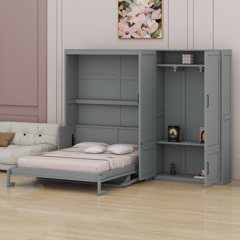 Lit escamotable avec lit escamotable Murphy, Gris