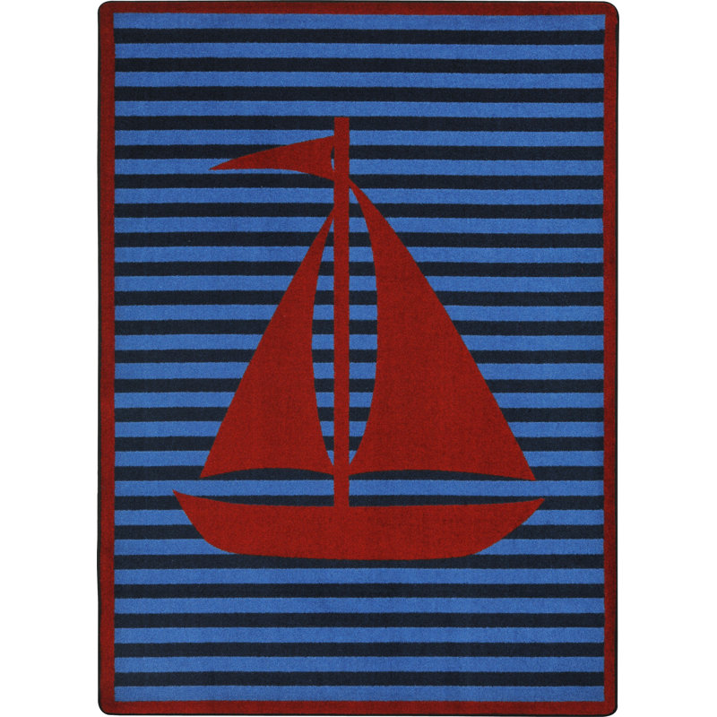 Tapis rouge touffeté à motif abstrait, Rectangle 3 pi 10 po x 5 pi 4 po
