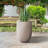 16" W x 22" H Concrete Tall Round Flower Planter Handcrafted Brown Large Plant Pots with Drainage Hole-1522835328-1540417181