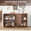 Buffet moderne, armoire de rangement 55 po avec tablettes réglables, armoire à café en bois-1743243530