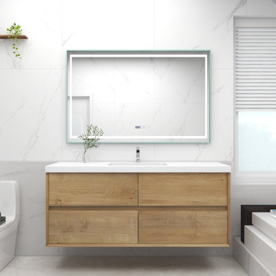 Ensemble de meuble-lavabo mural simple 60 po Momoe