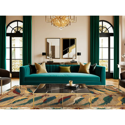  Tapis hawaïen lavable avec paires d'oiseaux
