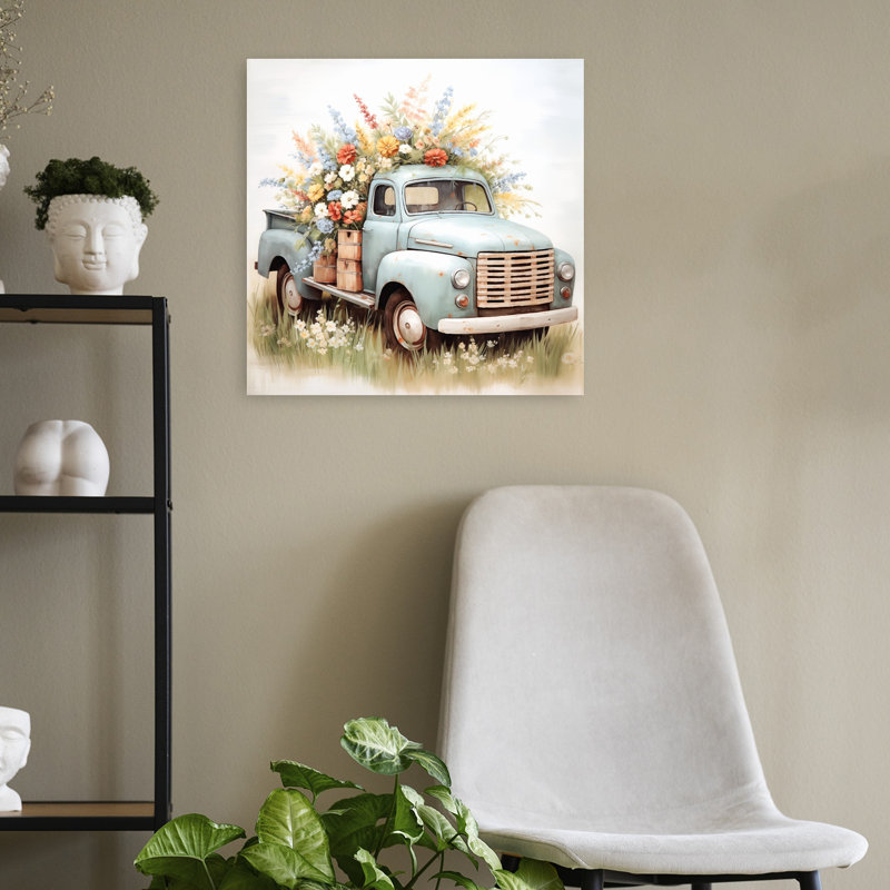 Art floral, paysage de printemps, 18" H x 18" W