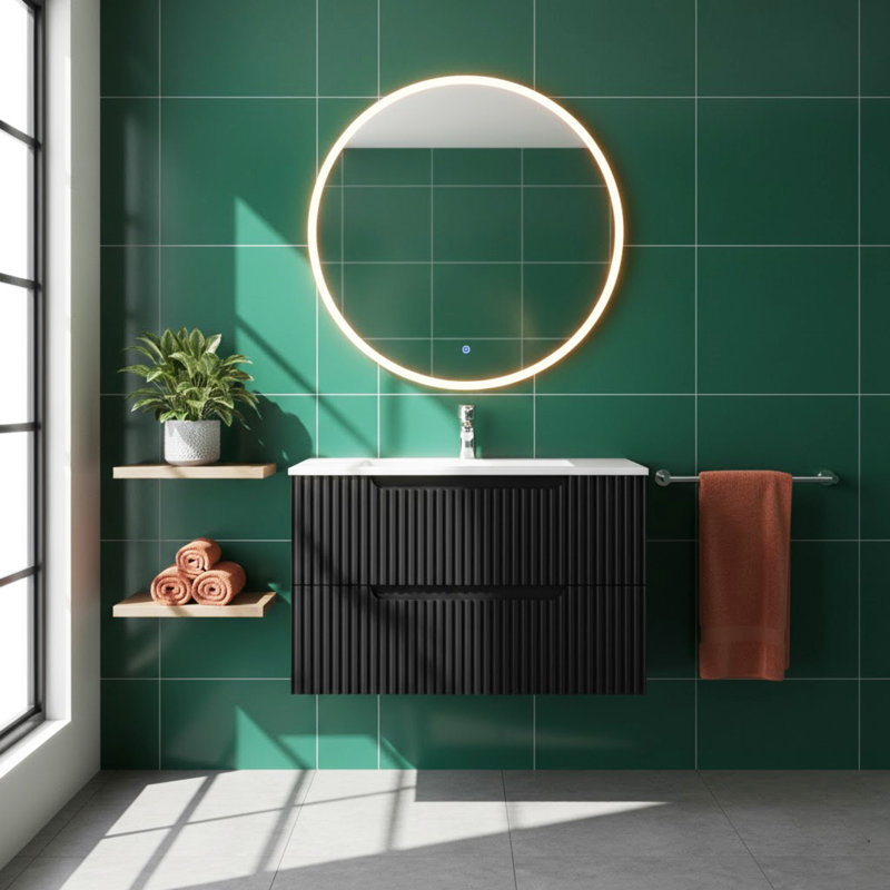 Meuble-lavabo flottant en céramique avec évier 30 po Modern