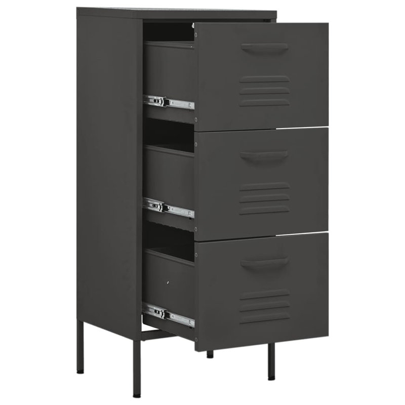 Storage Cabinet Freestanding File Cabinet with Shelves for Office Steel, Anthracite 1
