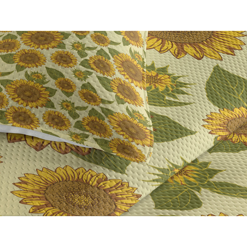 Flower Farmhouse / Country Polyester Floral Coverlet