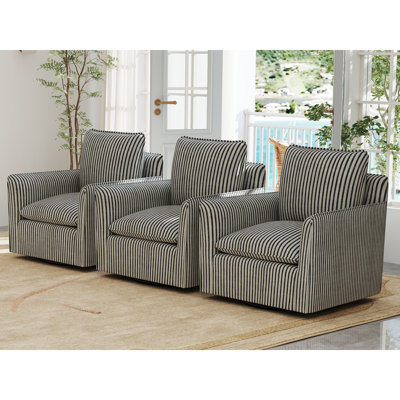 Fauteuil demi-tonneau pivotant à coussins amovibles Hylee