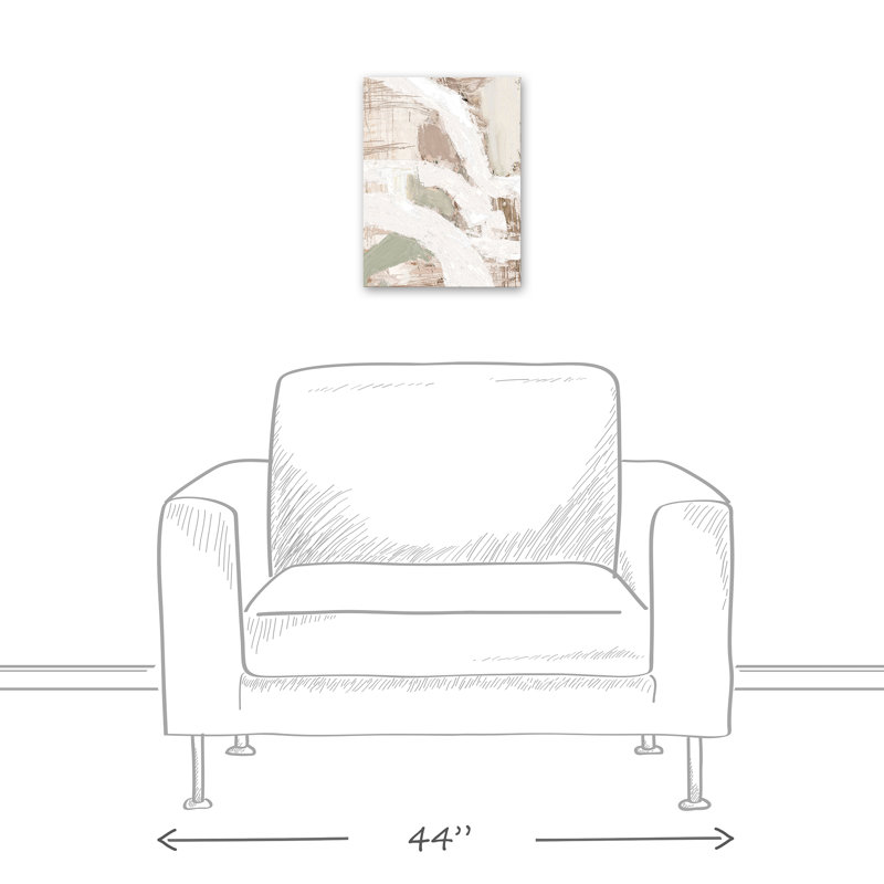 Neutral Abstract Texture Print On Canvas, 16" H x 12" W x 1.25" D
