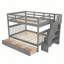 Lit superposé double avec tiroir, rangement et barrière de sécurité pour chambre à coucher Stairway-855620939