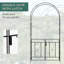 7.6FTMetal Garden Arch w/ Double Gate, Garden Arbor Trellis, Black