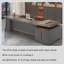 Bureau de direction 94,49 "brun-gris moderne et luxueux-129158725