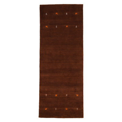 Handwoven Wool Gabbeh Uni Brown Rug