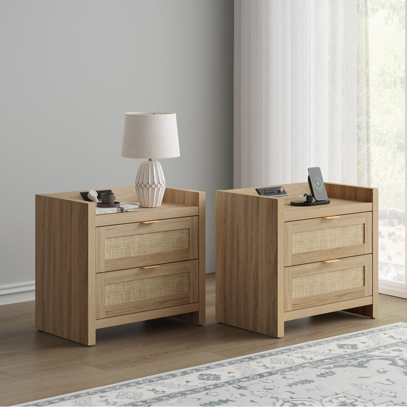 Table de chevet Aneke, Marron clair