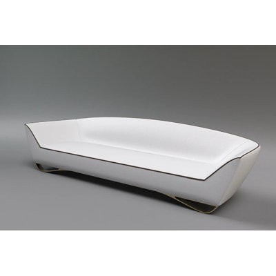 F1 130" Genuine Leather Flared Arm Sofa
