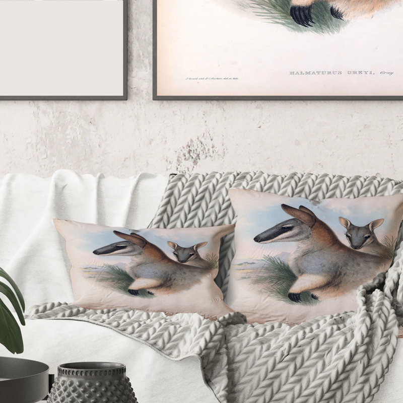 Housse et insert de coussin rectangulaire Kangaroo