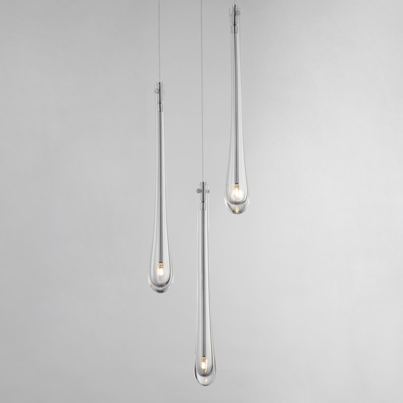 Luminaire suspendu à 3 lumières, Nickel satiné