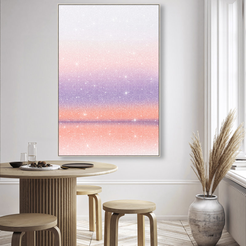 Peach Coastline Print by Oliver Gal, 25"H x 17"W, Silver Floater Frame