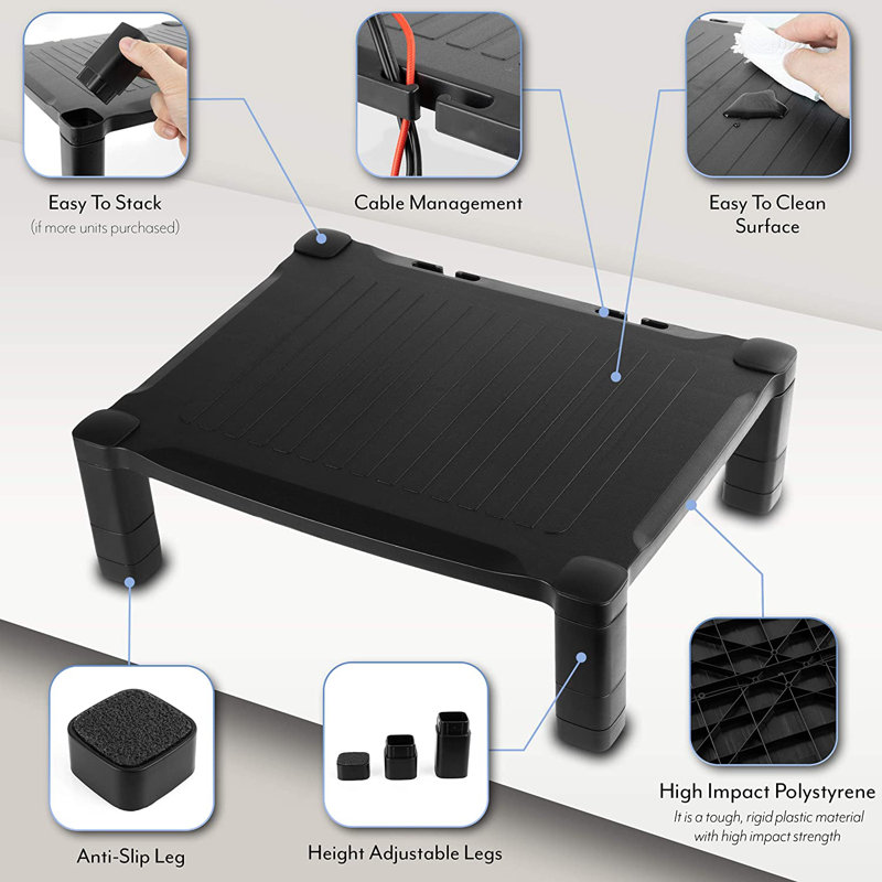 Height Adjustable Monitor Riser Stand