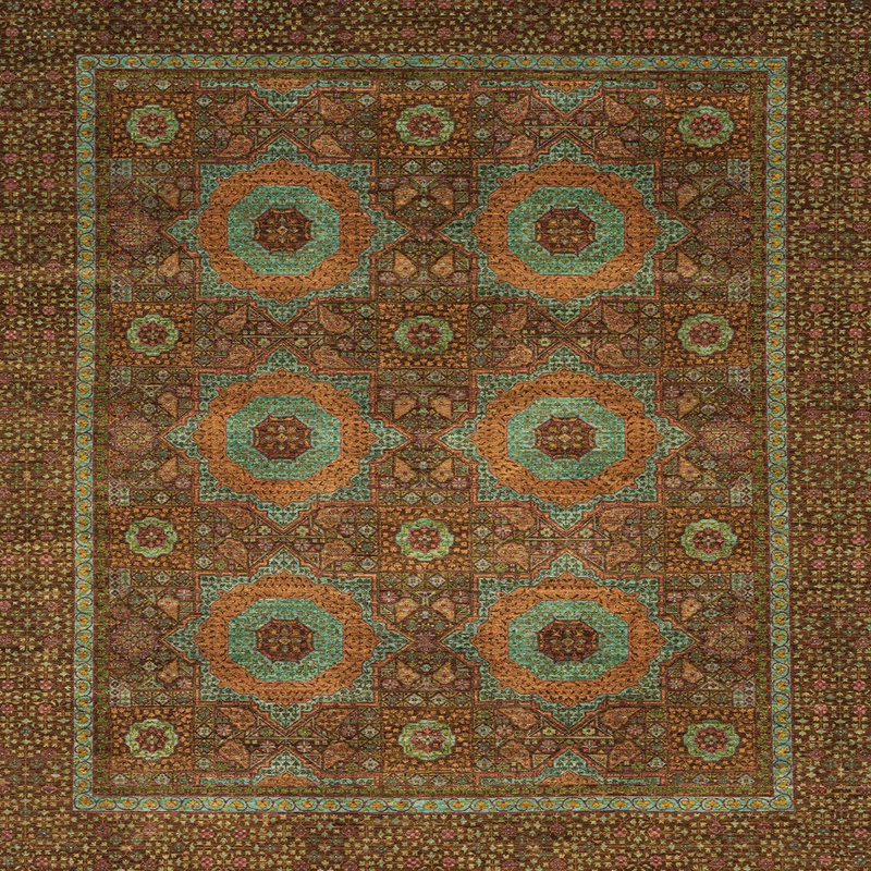 Abstract Indoor Rug, Square 7'