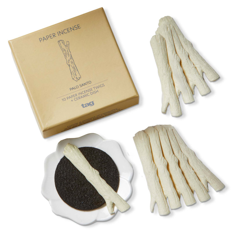 Ensemble de 10 encens en papier Palo Saint, Palo Santo