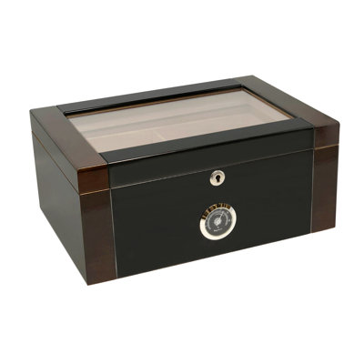 Gold Brass Stainless Steel Cigar Humidor