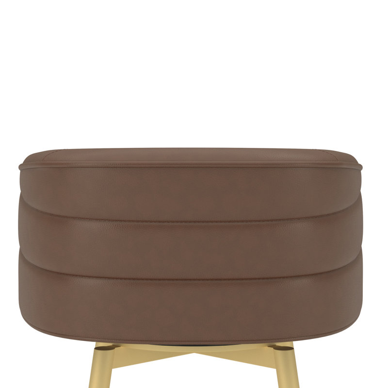 Tabouret pivotant à hauteur réglable Wyndham, Champagne, Selle