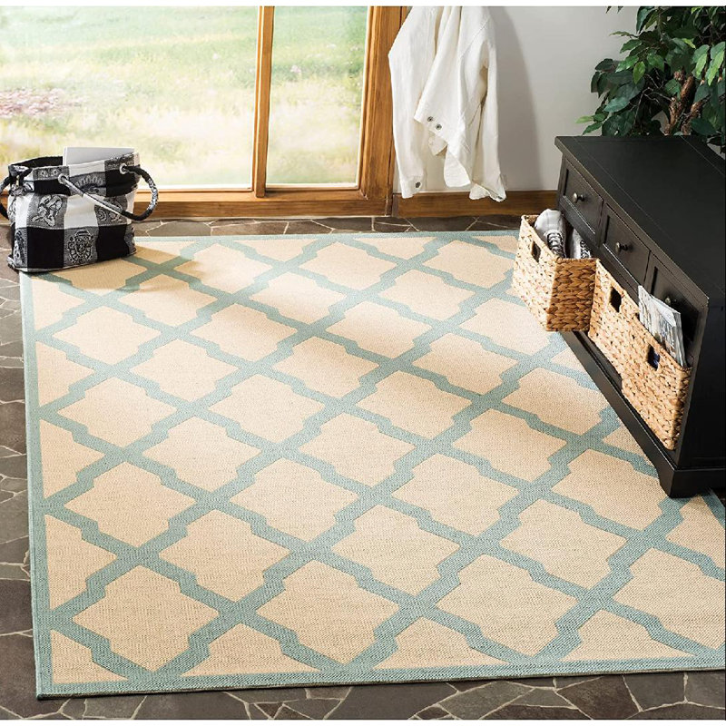 Ferrill Linden 100 Performance Geometric Indoor/Outdoor Area Rug, Rectangle 9' x 12'