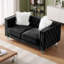Canapé-causeuse pour salon avec 2 coussins et housse amovible, petits fauteuils rembourrés en velours pour chambre à coucher, bureau ou appartement-1559228618