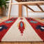 Tapis beige / rouge / bleu en laine tissé à plat Southwestern Eriksen-1512701331
