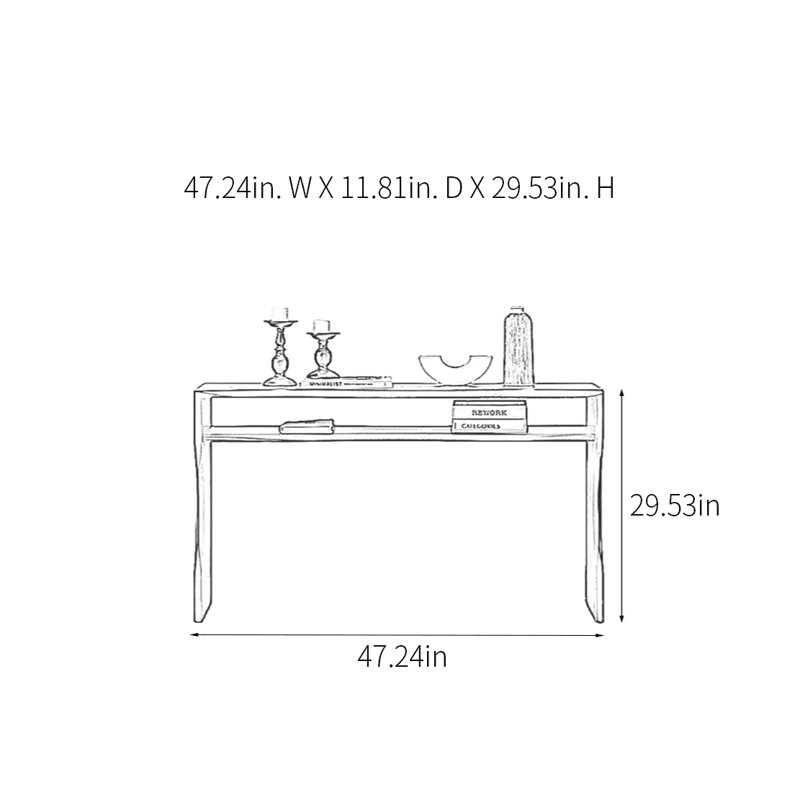 Console Modern Minimalist, Brun, H 29,53 po x l 47,24 po x P 11,81 po