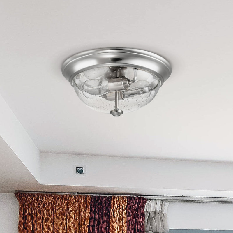 Luminaire bol encastré 13 po Designer Series, À bulles, Nickel brossé