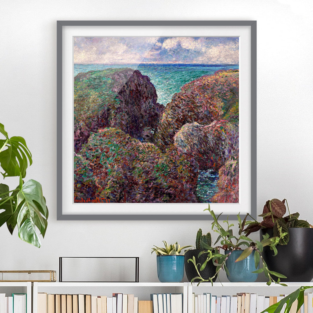 Gerahmtes Poster Felsen bei Port-Goulphar von Claude Monet