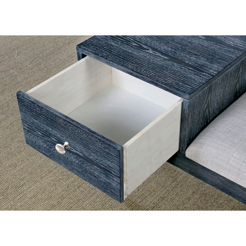Banc de rangement rembourré avec tiroir Ellicott