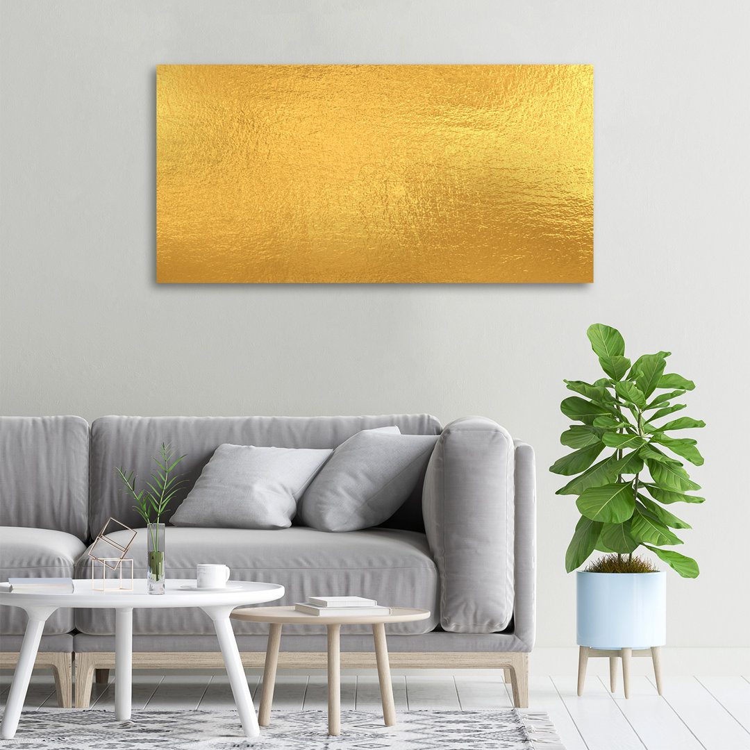 Goldener Folienhintergrund - Kunstdrucke auf Leinwand - Wrapped Canvas