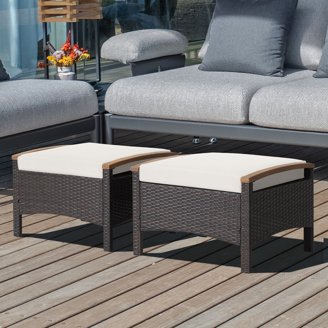 Camorra Outdoor Ottoman Red Barrel Studio®